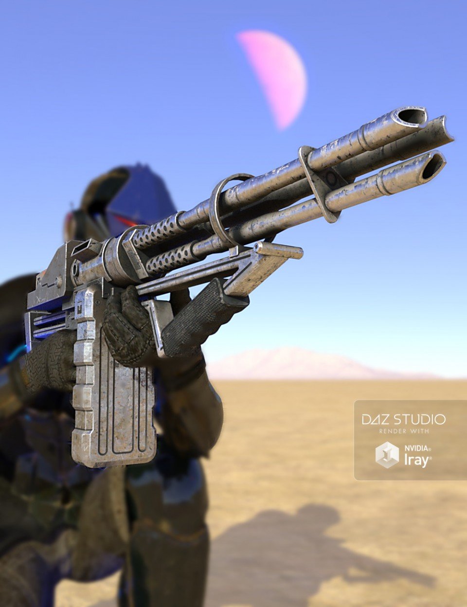 Vulcan Assault Rifle and Poses for Genesis 3 Male_DAZ3DDL