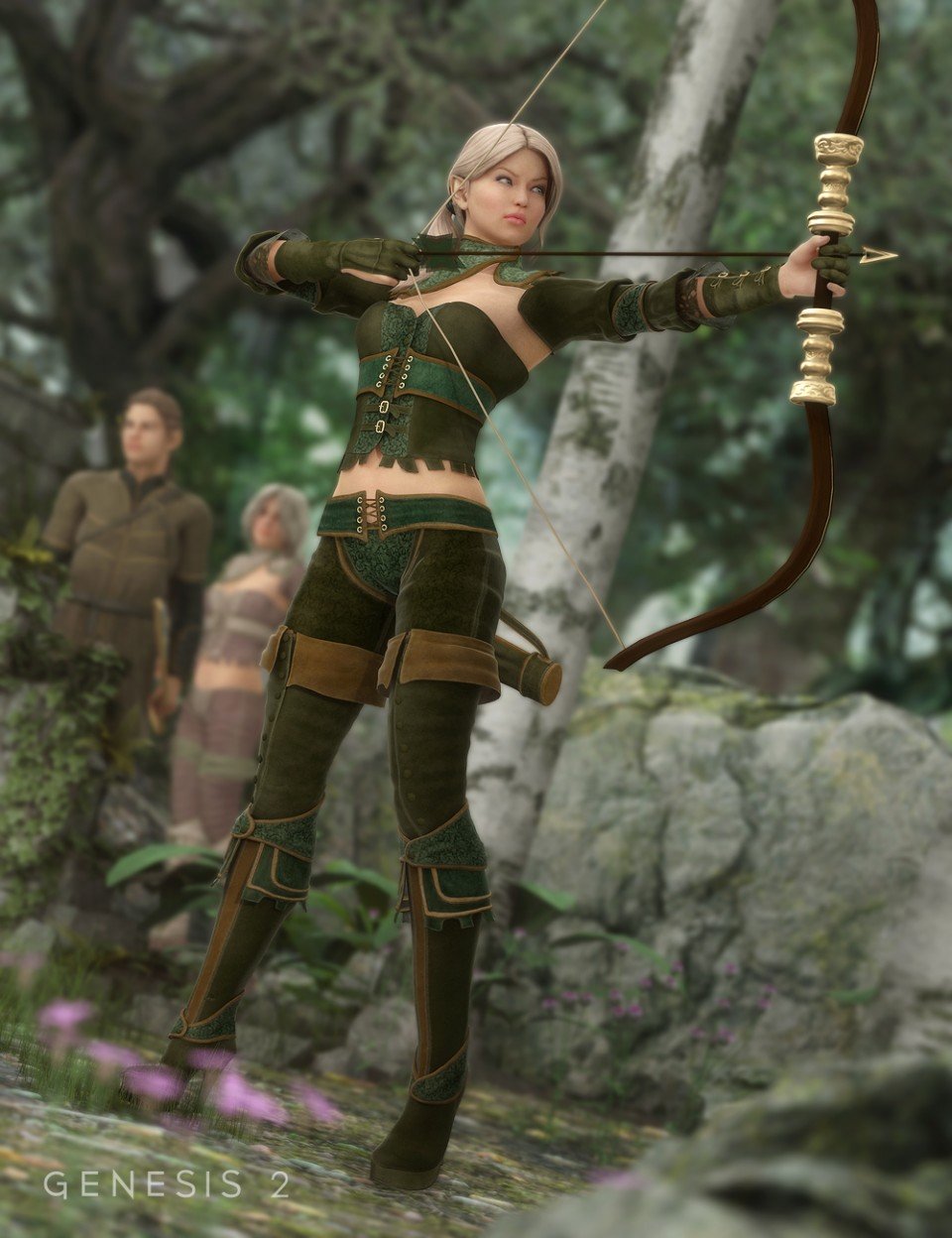 Woodland Huntress for Genesis 2 Female(s)_DAZ3D下载站