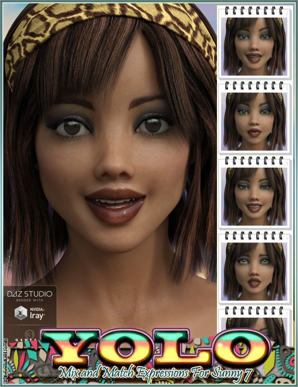 YOLO Mix and Match Expressions for Sunny 7 and Genesis 3 Female(s)_DAZ3DDL