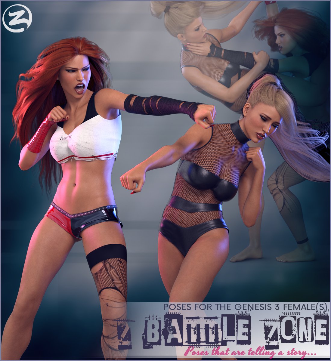 Z Battle Zone – Poses for the Genesis 3 Female(s)_DAZ3D下载站