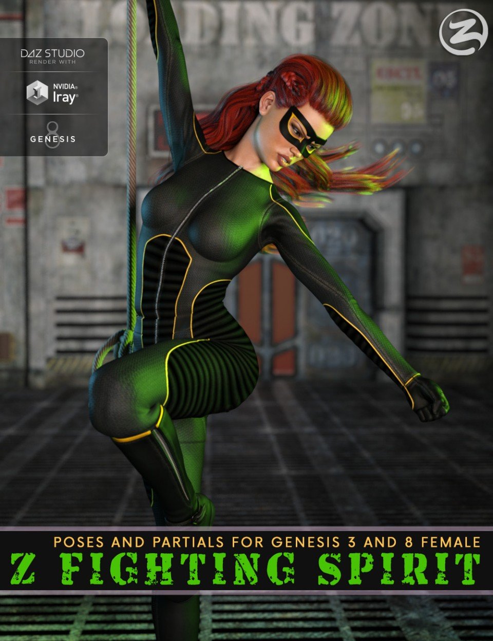 Z Fighting Spirit – Poses and Partials for Genesis 3 and 8 Female_DAZ3D下载站