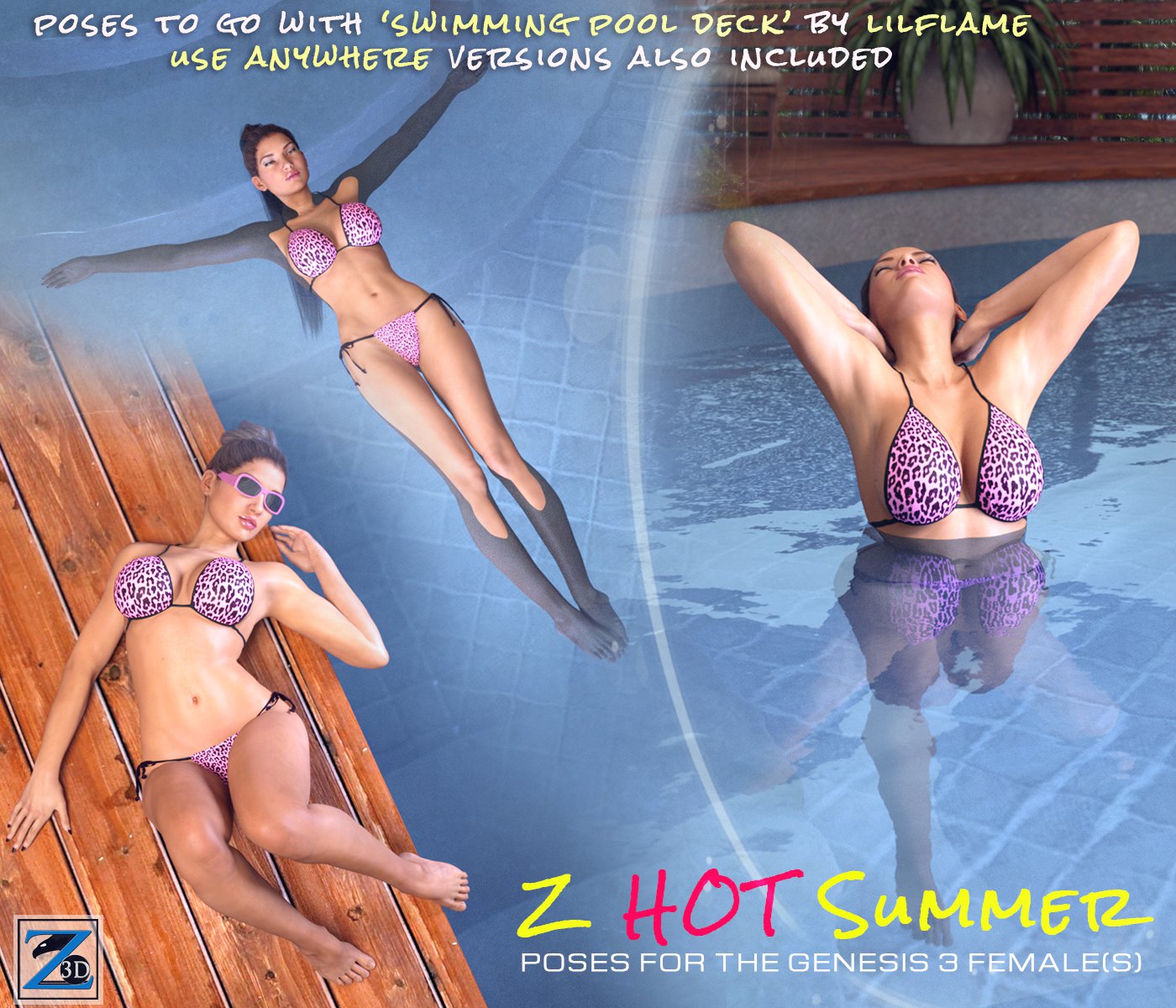Z Hot Summer – Poses for the Genesis 3 Female(s)_DAZ3D下载站