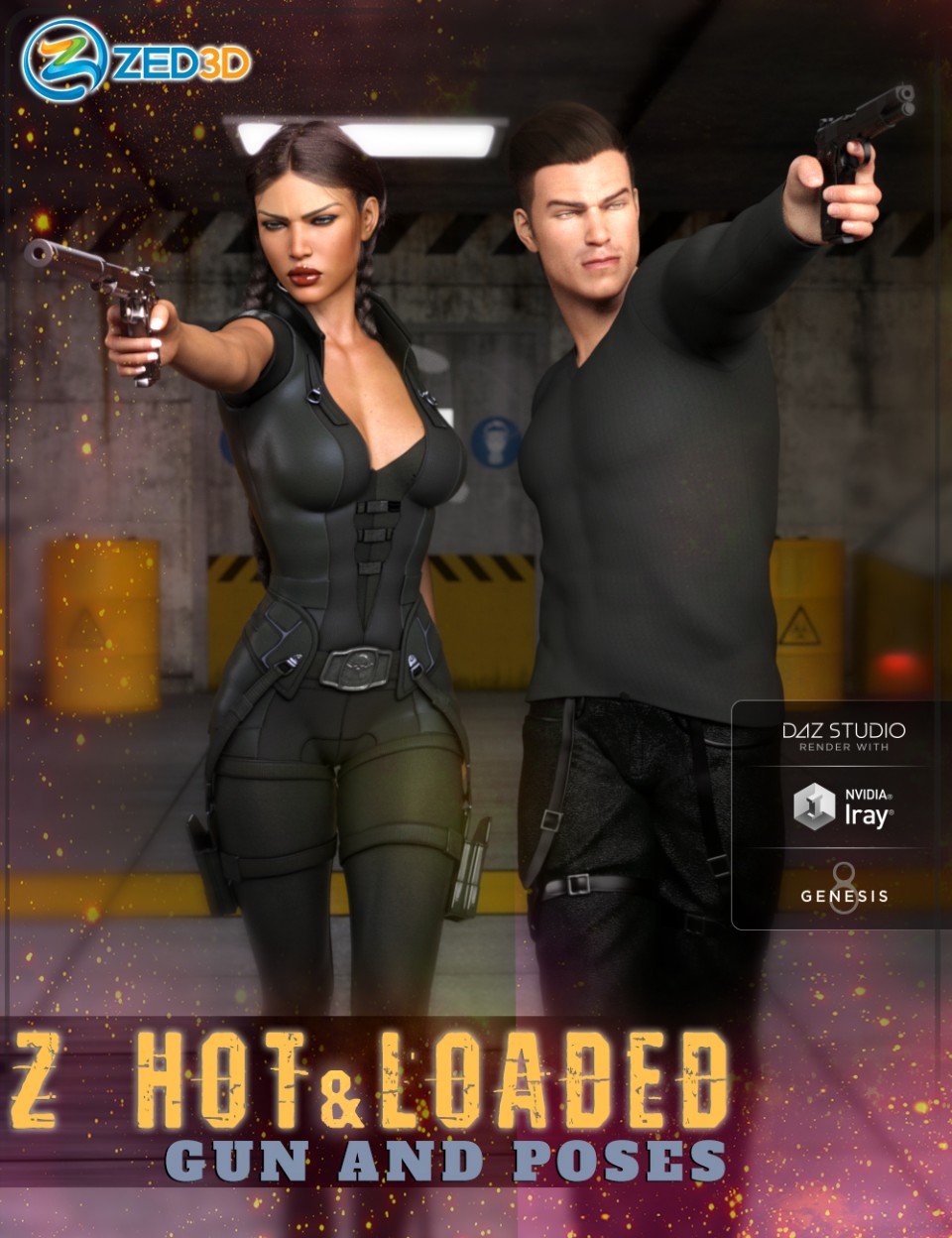 Z Hot and Loaded – Gun and Poses for Genesis 3 and 8_DAZ3D下载站