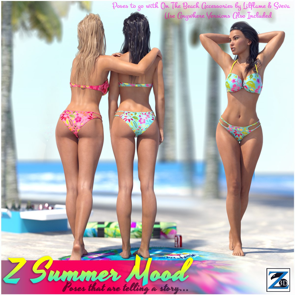Z Summer Mood – Poses for the Genesis 3 Female(s)_DAZ3DDL