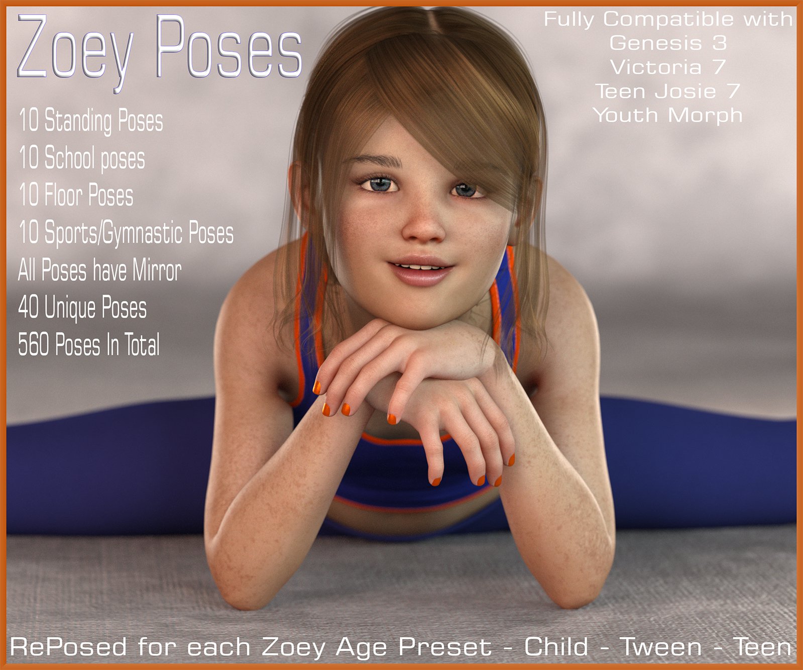 Zoey Poses for Genesis 3 Female_DAZ3D下载站