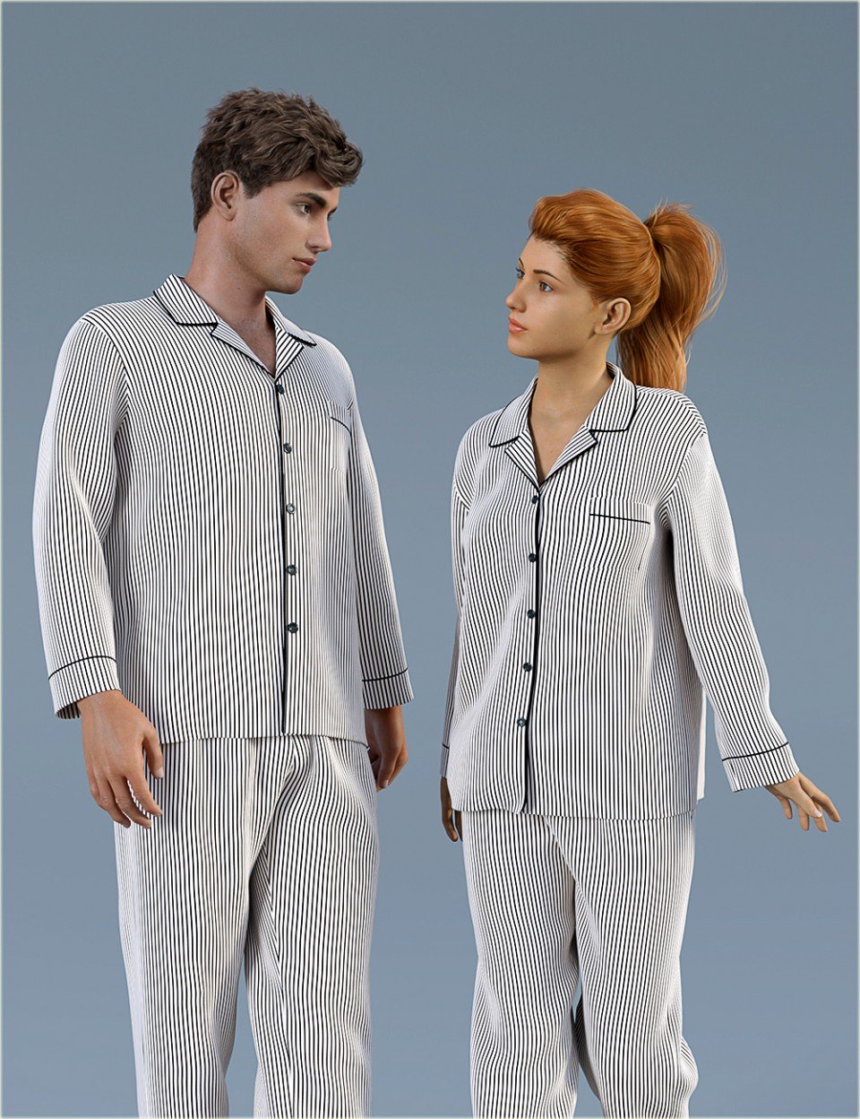 dForce H&C Pajamas Set for Genesis 8_DAZ3D下载站