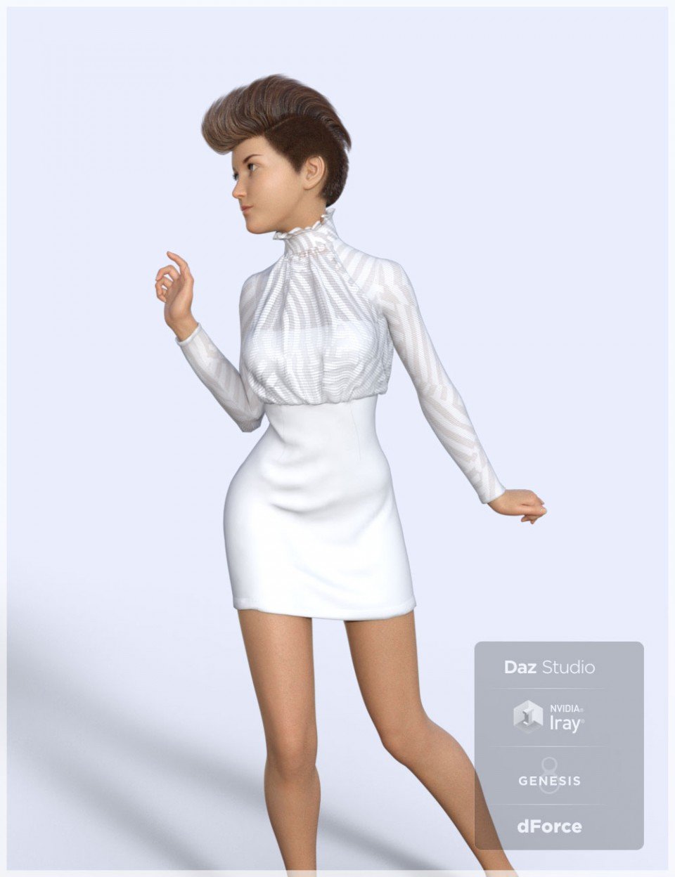dForce Halter Mini Dress for Genesis 8 Female(s)_DAZ3D下载站