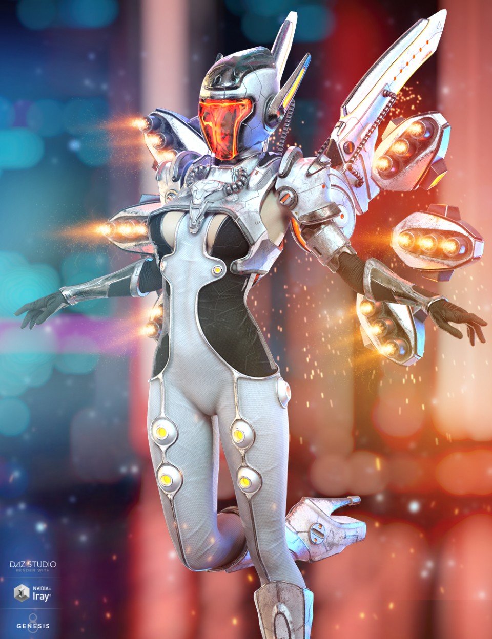 dForce Mech Dancer Outfit for Genesis 8 Female(s)_DAZ3D下载站