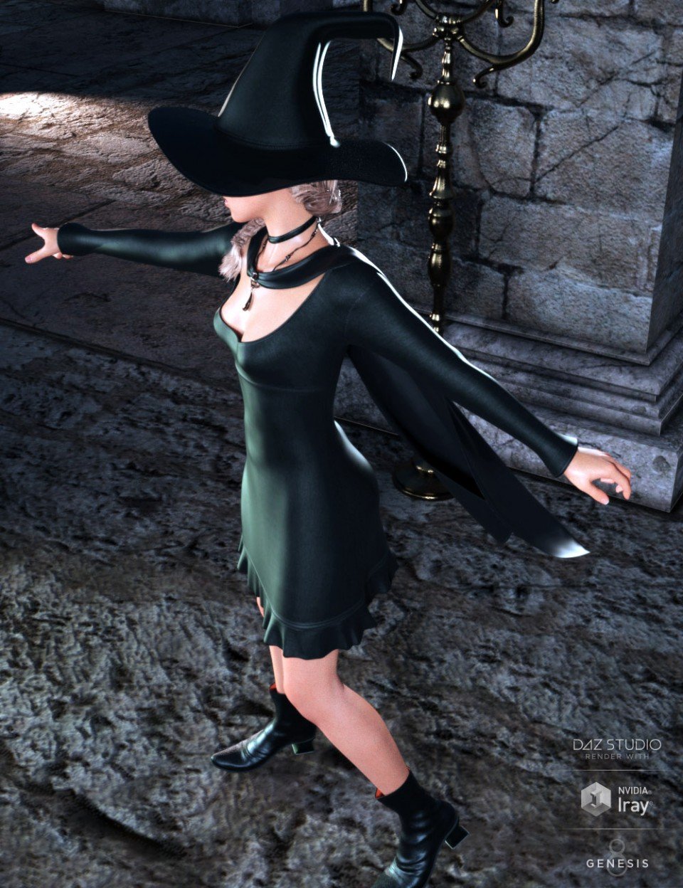 dForce Sorceress Outfit for Genesis 8 Female(s)_DAZ3D下载站