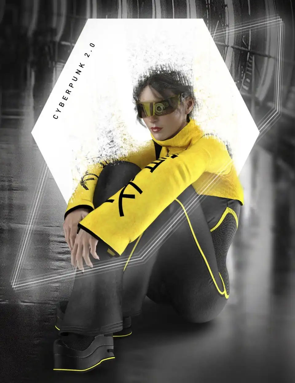 dForce X-Fashion Cyberpunk Outfit 2.0 for Genesis 8 Female(s)_DAZ3D下载站