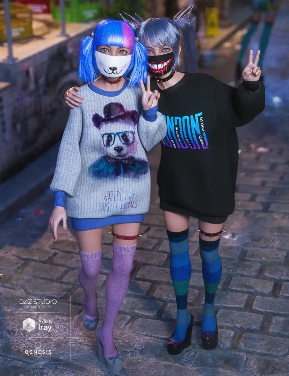 dForce Yami Kawaii Outfit Textures_DAZ3DDL
