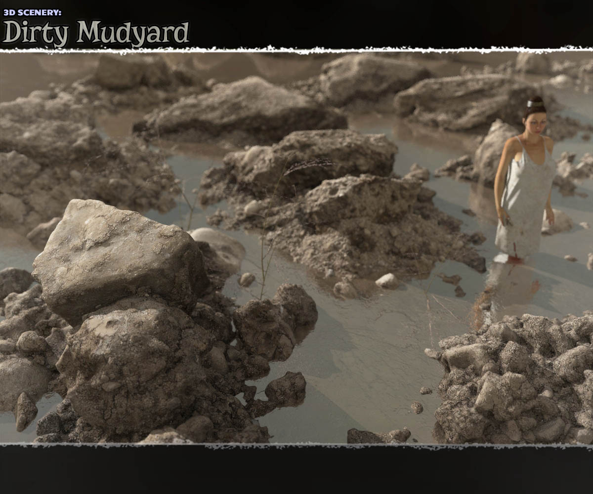 3D Scenery: Dirty Mudyard_DAZ3D下载站