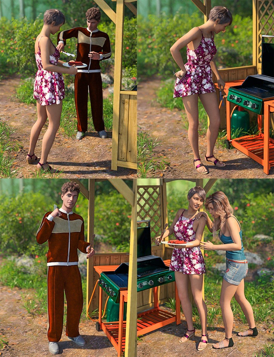 Barbeque Props & Poses for Genesis 8_DAZ3D下载站