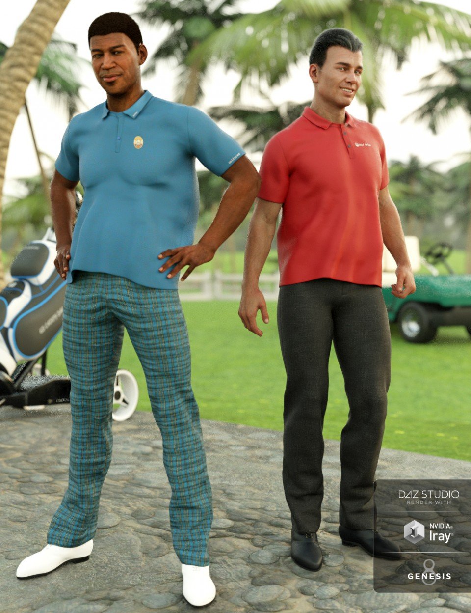Casual Golf Outfit Textures_DAZ3D下载站
