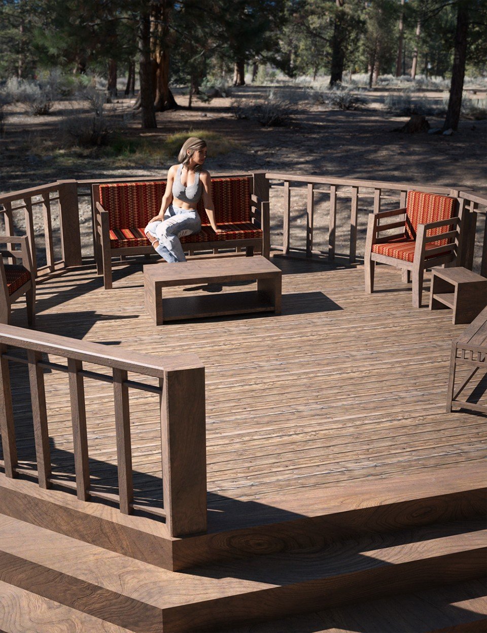Deck and Furniture Set_DAZ3D下载站