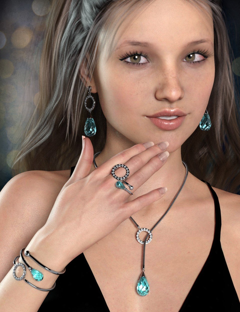 Droplet Jewelry for Genesis 8 Female(s)_DAZ3D下载站