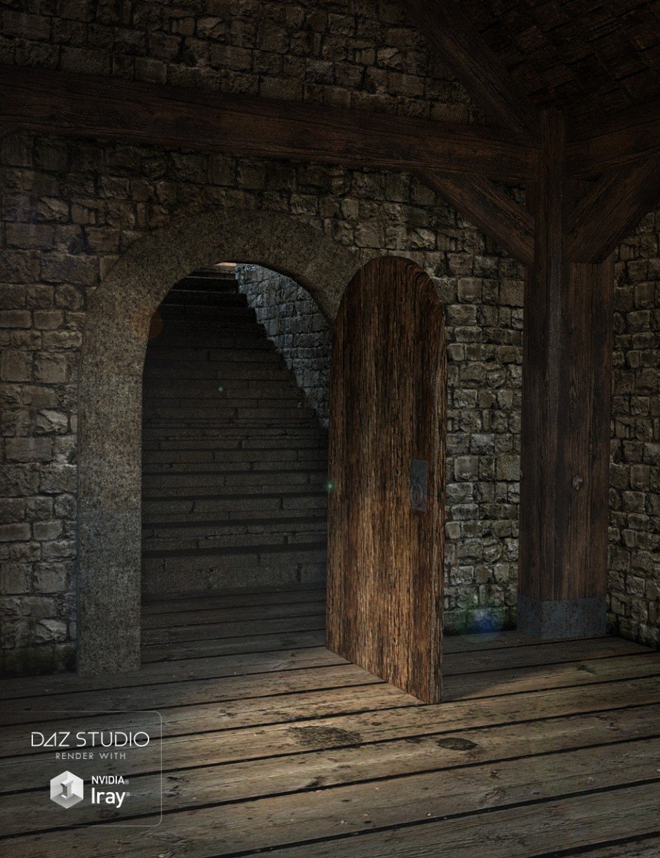 Fantasy Tower Hallway_DAZ3D下载站