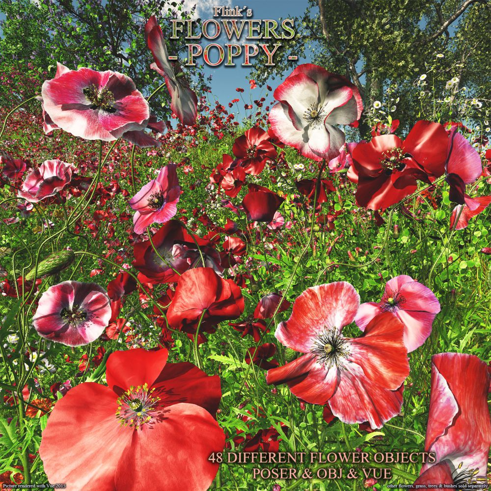Flinks Flowers – Flower 4 – Poppy_DAZ3DDL