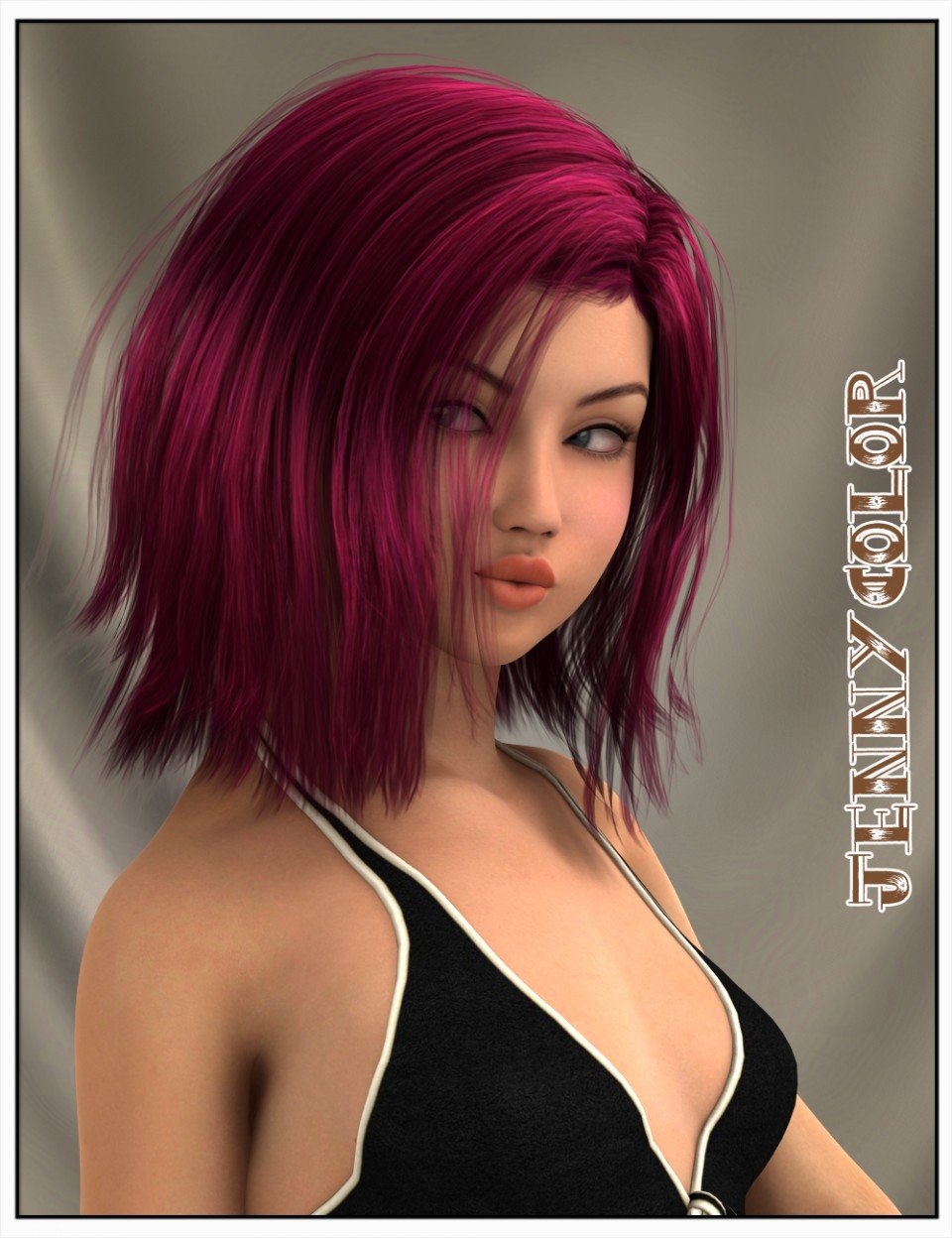 Jenny Hair for Genesis 2 Female(s) and Victoria 4 + Colors_DAZ3D下载站