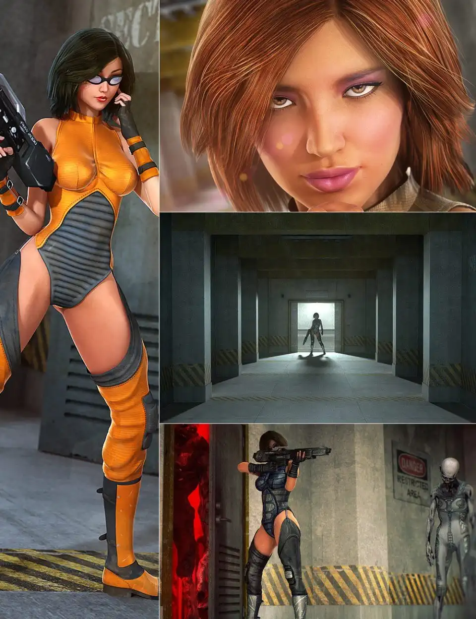 Mech Girl Bundle_DAZ3D下载站