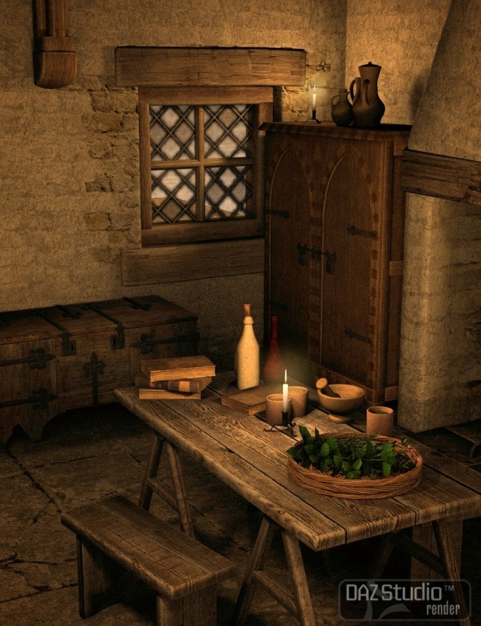 Medieval Merchants House Bundle_DAZ3D下载站