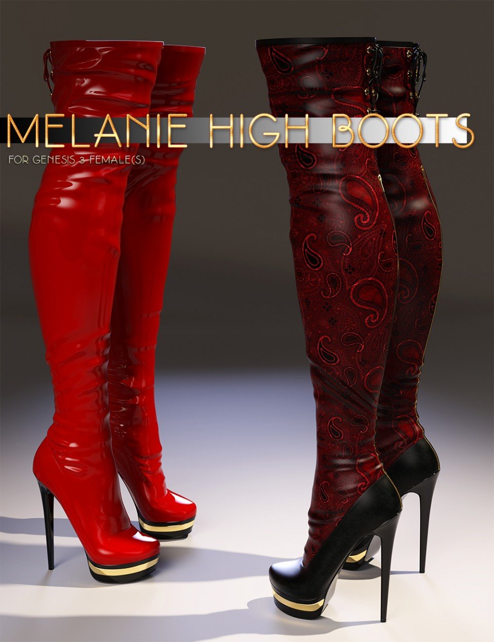 Melanie High Boots for Genesis 3 Female(s)_DAZ3D下载站