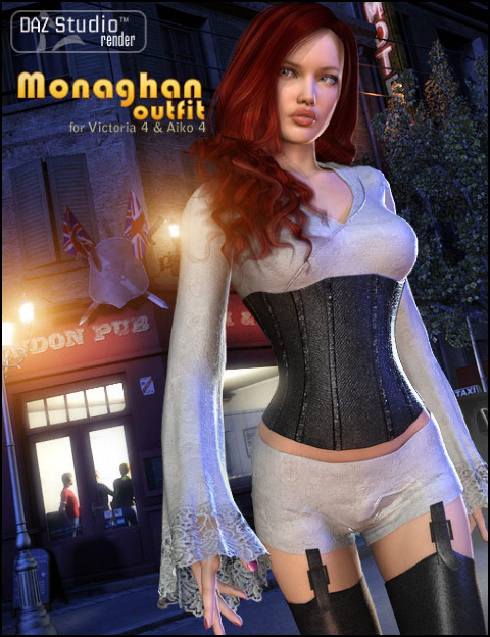 Monaghan Outfit V4-A4 + Textures Add-on_DAZ3D下载站