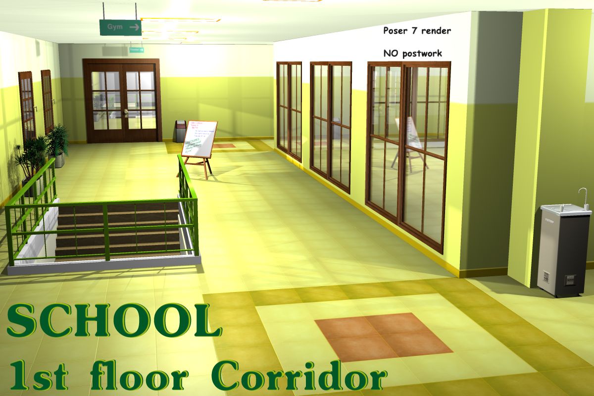 SCHOOL 1st Floor Corridor_DAZ3DDL