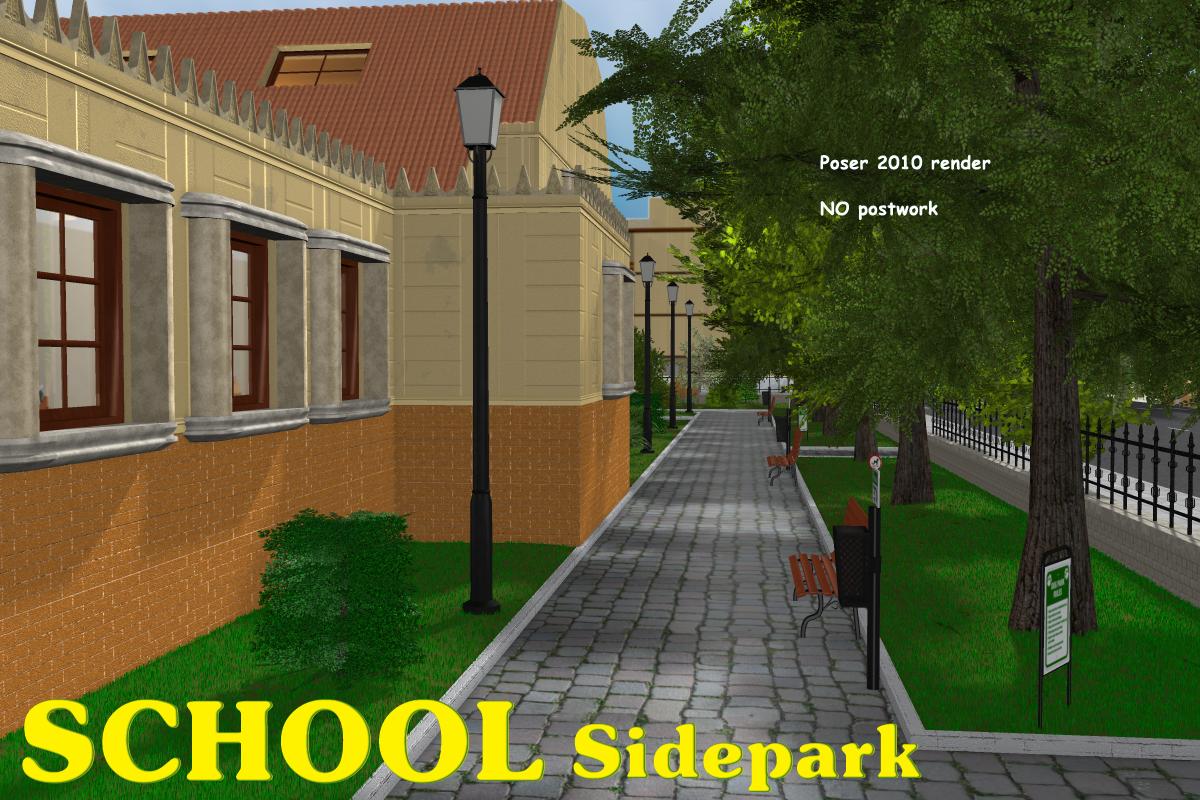 School Side Park_DAZ3D下载站