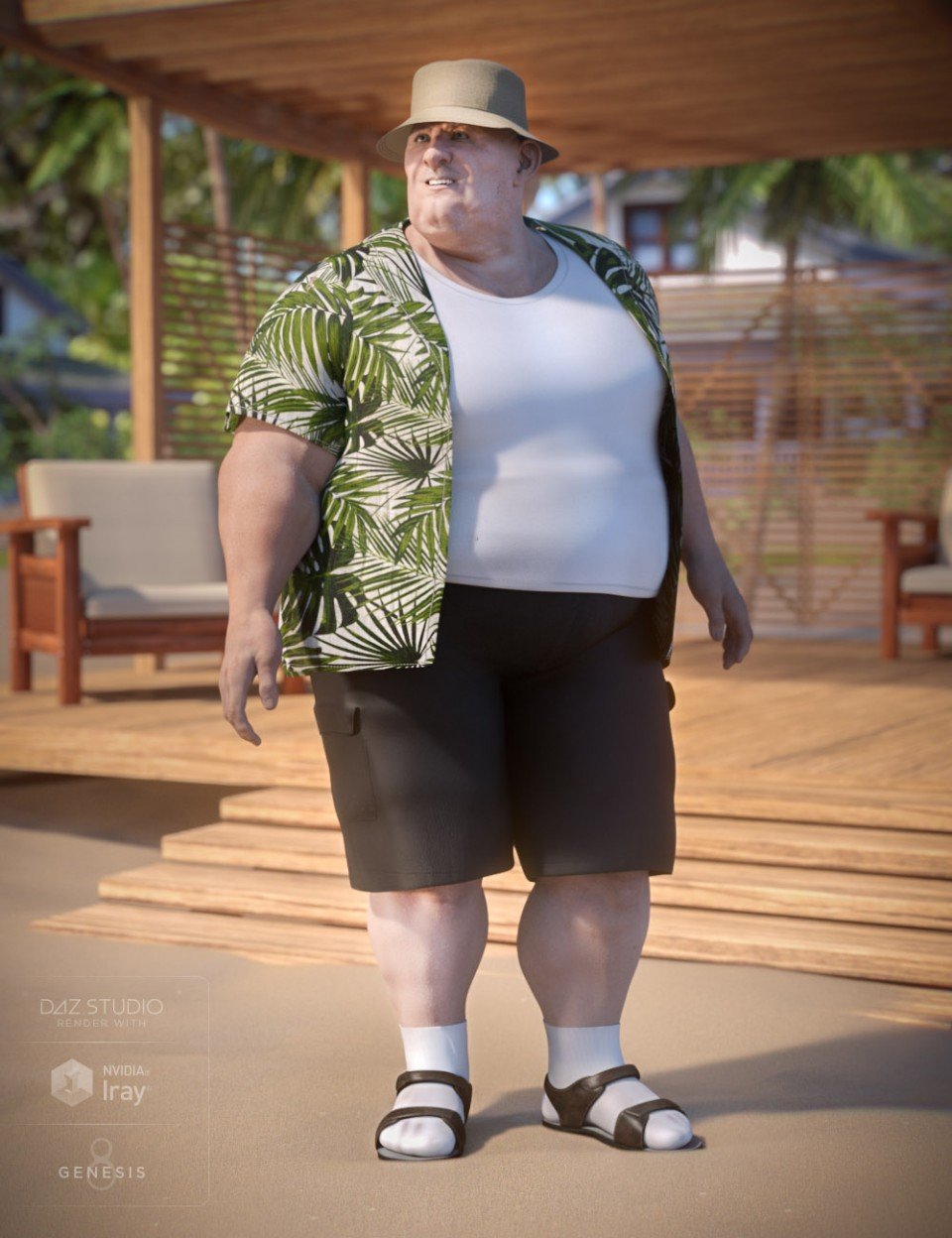 Summer Vacation Outfit for Genesis 8 Male(s)_DAZ3D下载站
