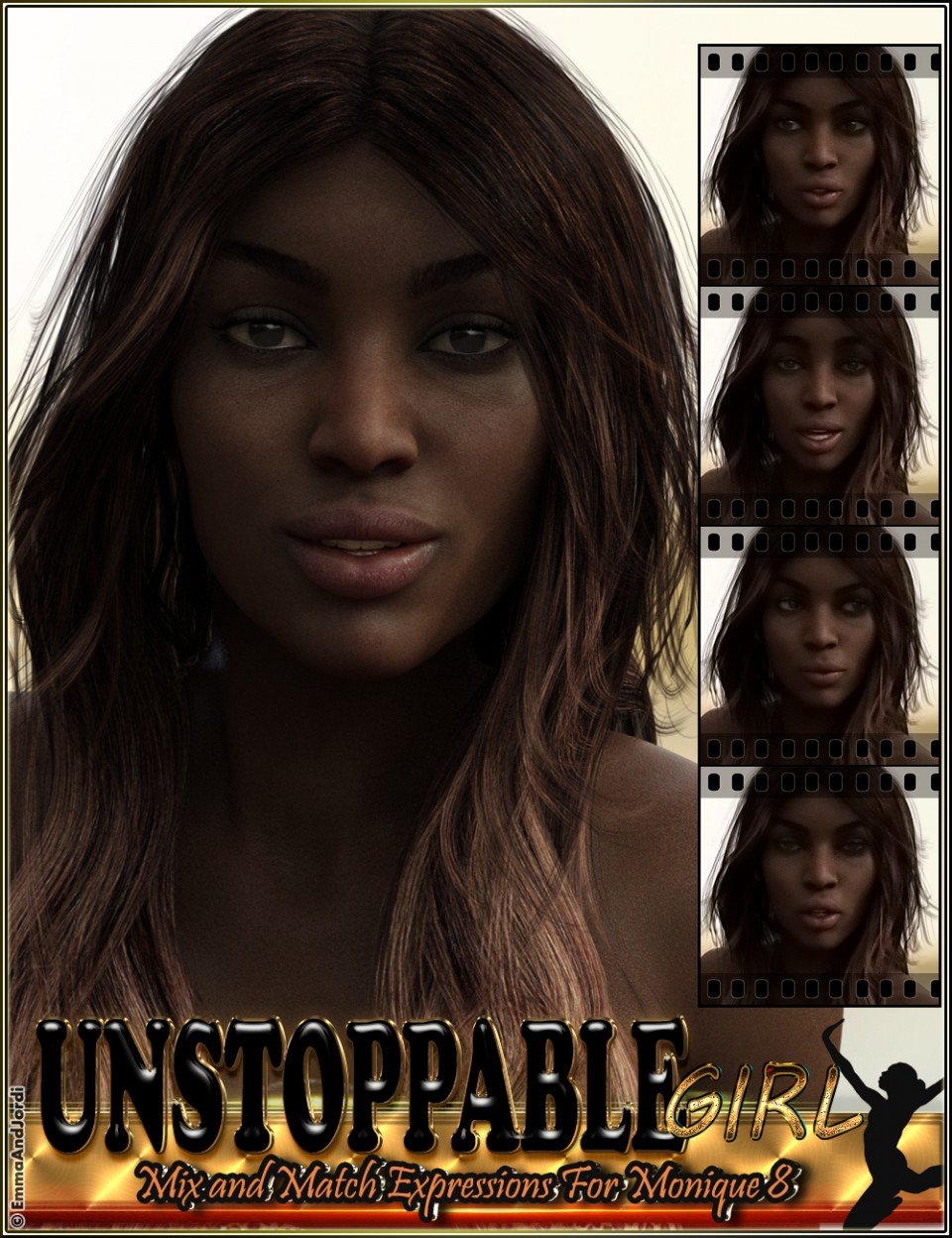 Unstoppable Girl Mix And Match Expressions For Monique 8 And Genesis 8 Female(s)_DAZ3D下载站