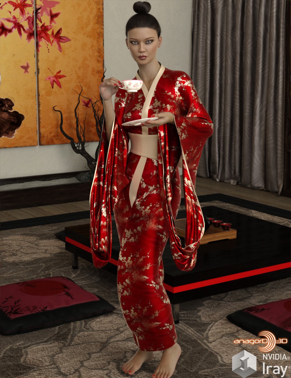 VERSUS – dForce Kimono for G8F_DAZ3D下载站