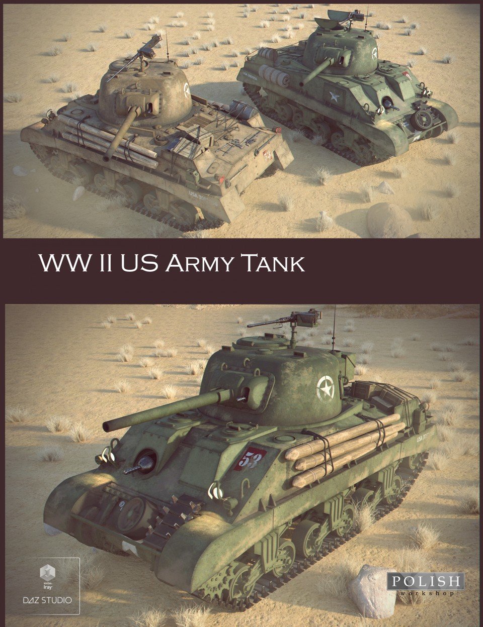 WW II US Army Tank_DAZ3D下载站