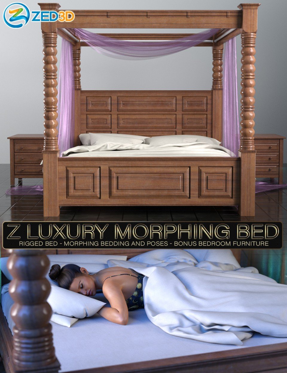Z Luxury Morphing Bed and Poses G8_DAZ3D下载站