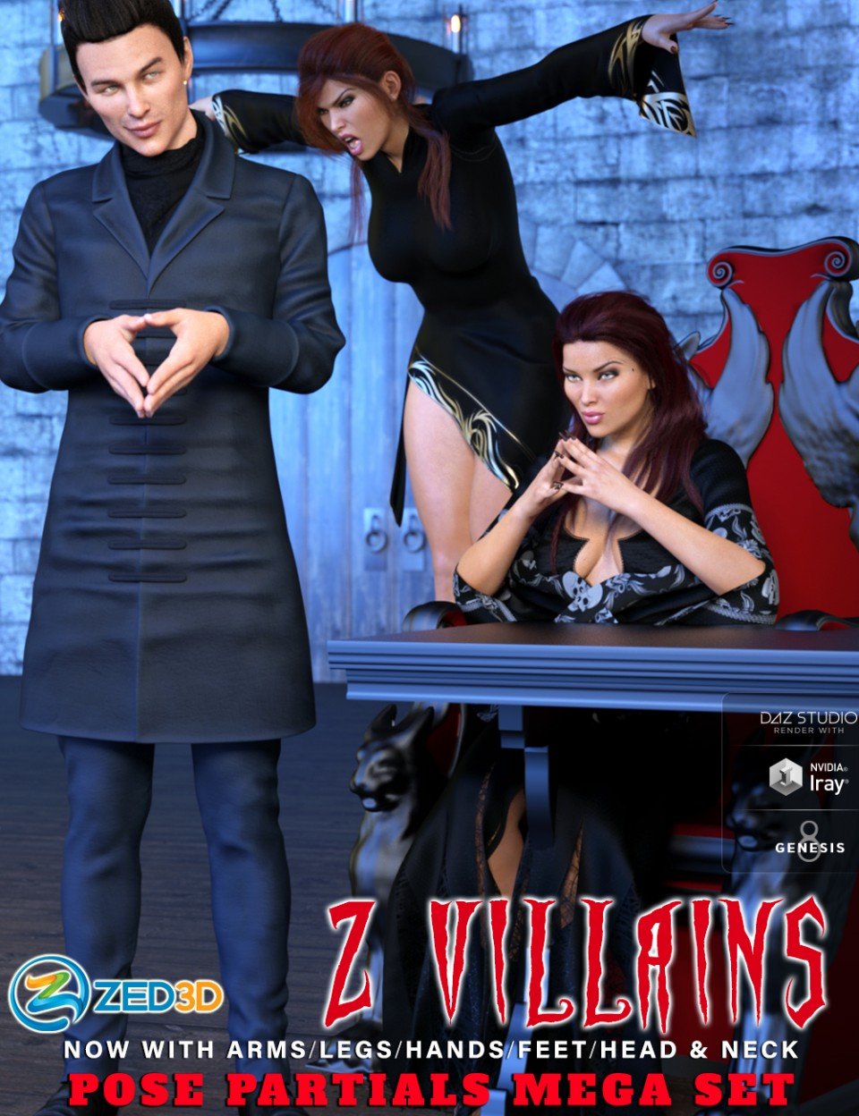 Z Villains Pose Mega Set G3 G8_DAZ3D下载站