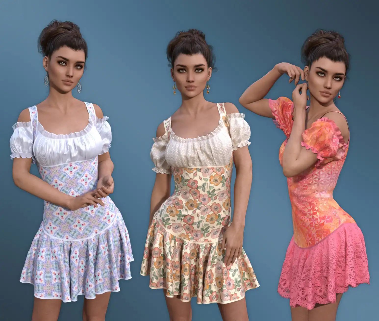 dForce – Rosy Dress for G8F_DAZ3DDL