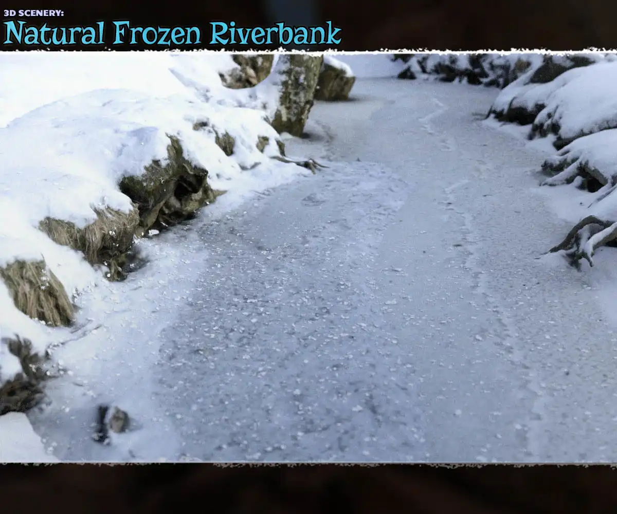 3D Scenery: Frozen Natural Riverbank_DAZ3DDL