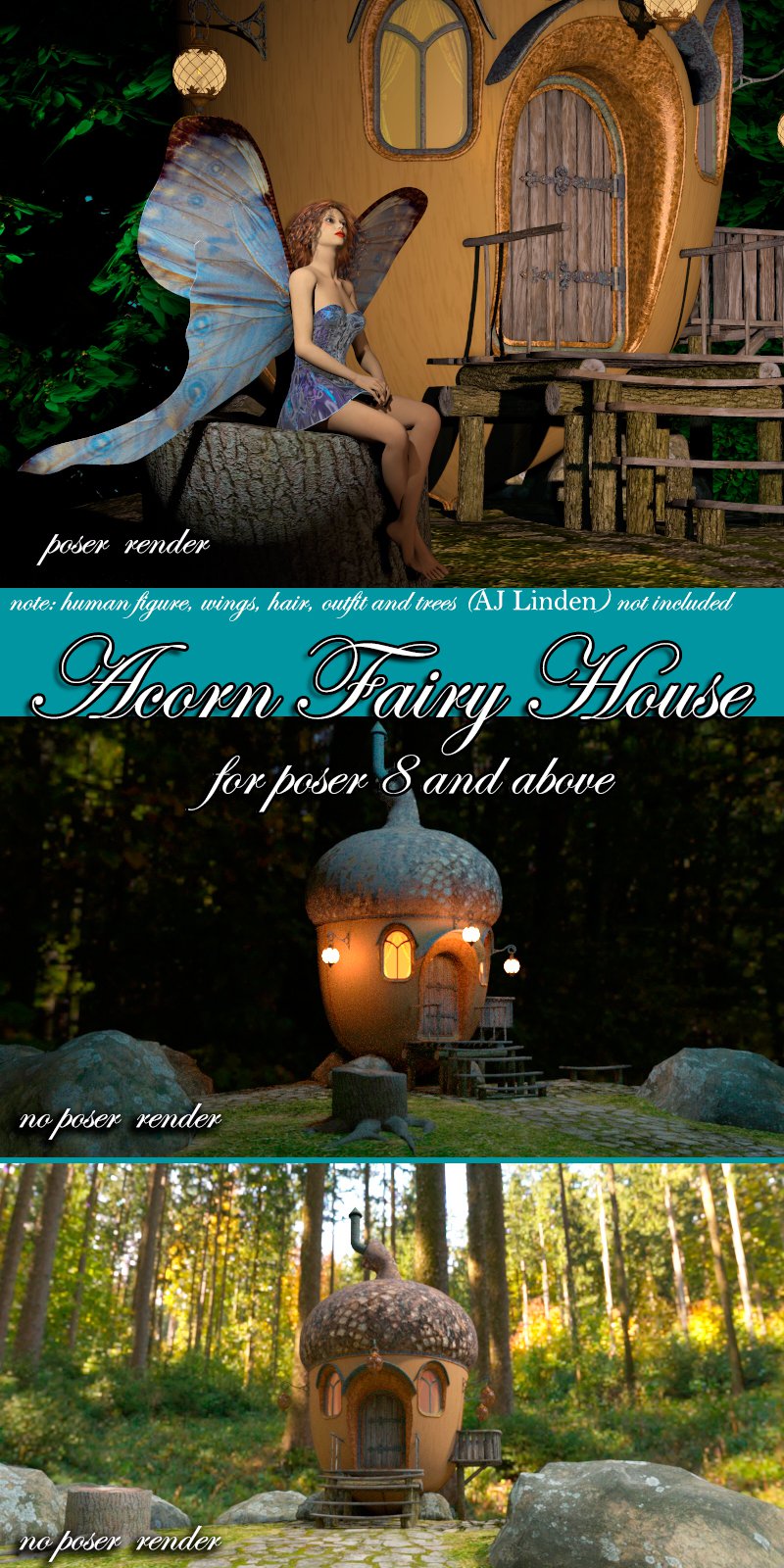 AJ Acorn Fairy House_DAZ3D下载站