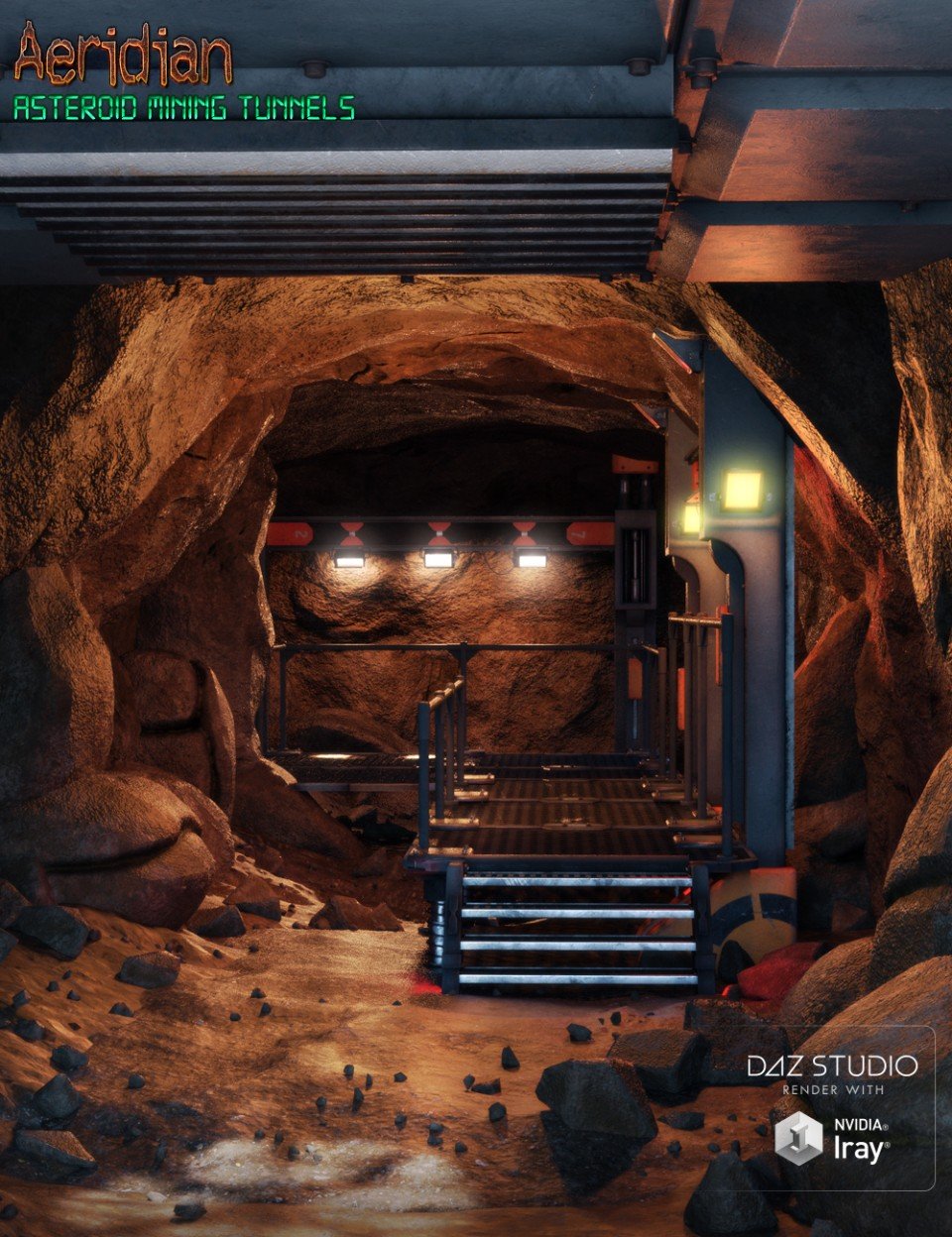 Aeridian Modular Asteroid Mining Tunnels_DAZ3DDL