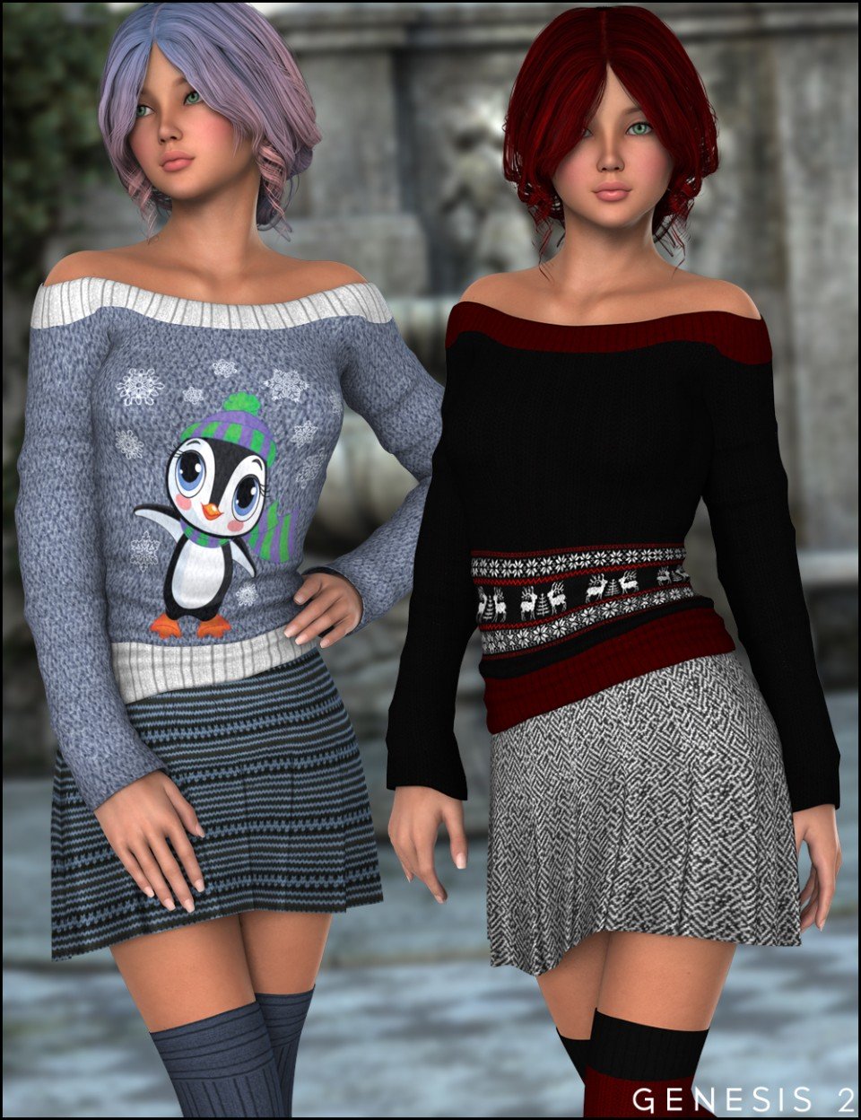 Autumn Chill for Genesis 2 Female(s) + Coldsnap Textures_DAZ3D下载站
