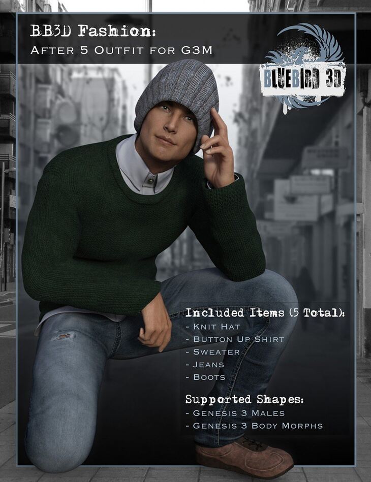 BB3D Fashions: After 5 for Genesis 3 Male(s)_DAZ3DDL
