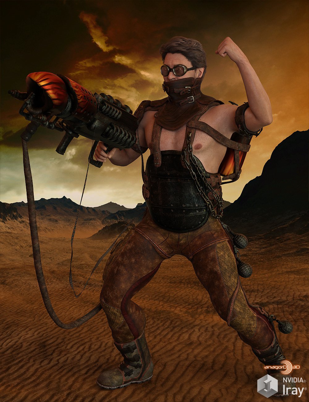 BLACKHAT – Outlanders: Fireball – for DS and Genesis 8 Male_DAZ3D下载站