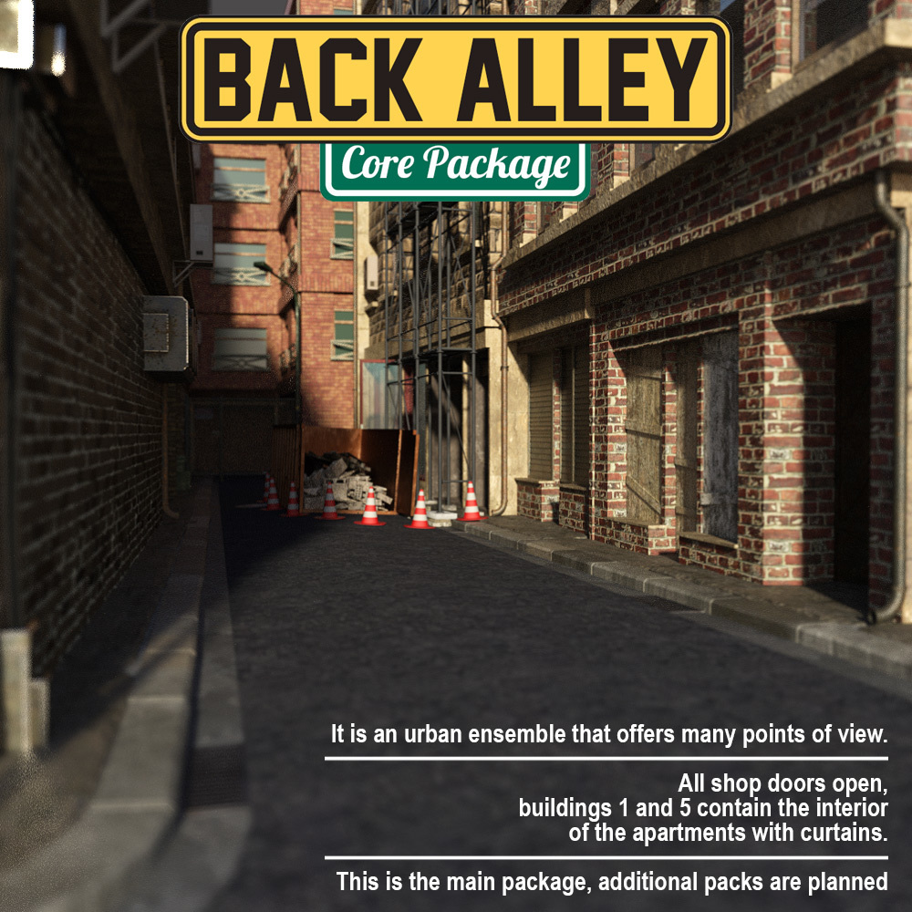 Back Alley Core Package for DS Iray_DAZ3DDL