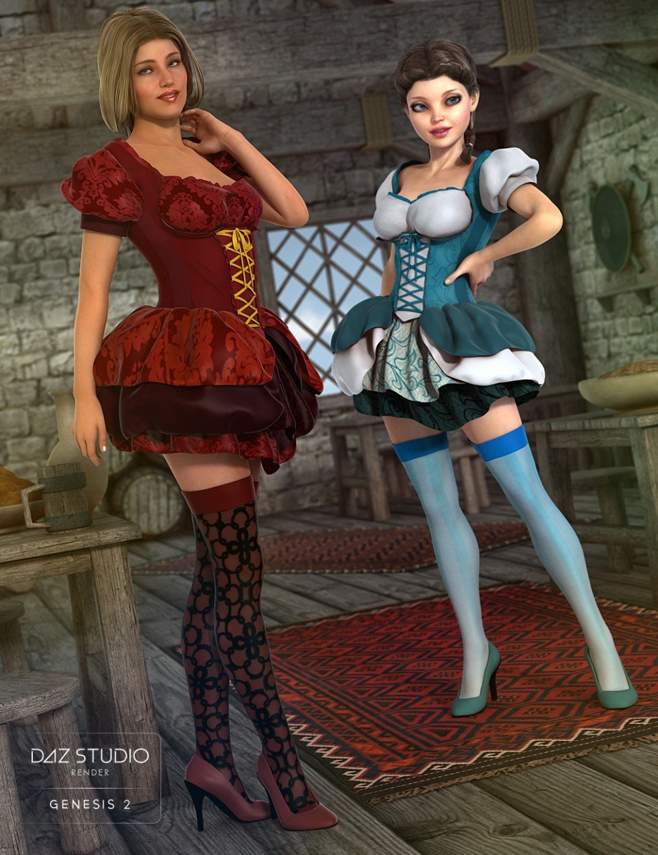 Bar Maid for Genesis 2 Female(s) + Textures_DAZ3D下载站