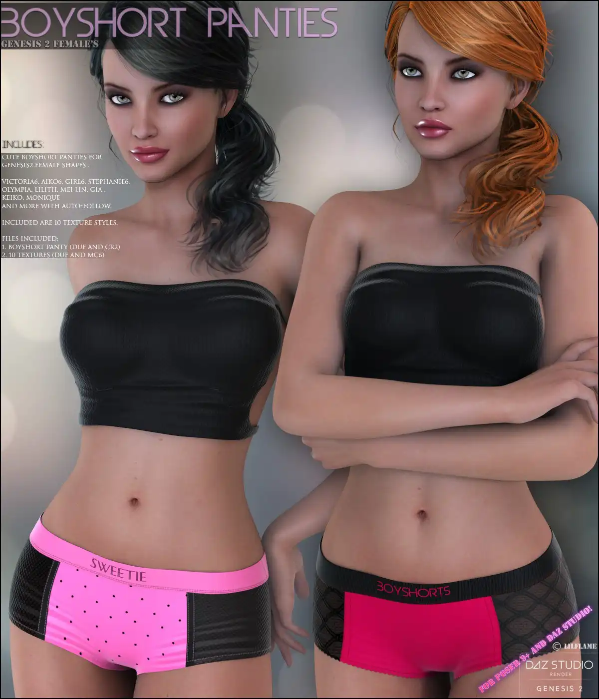 Boyshort Panties for G2F_DAZ3DDL