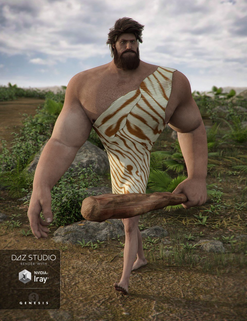 Caveman Outfit for Multi-Man_DAZ3D下载站