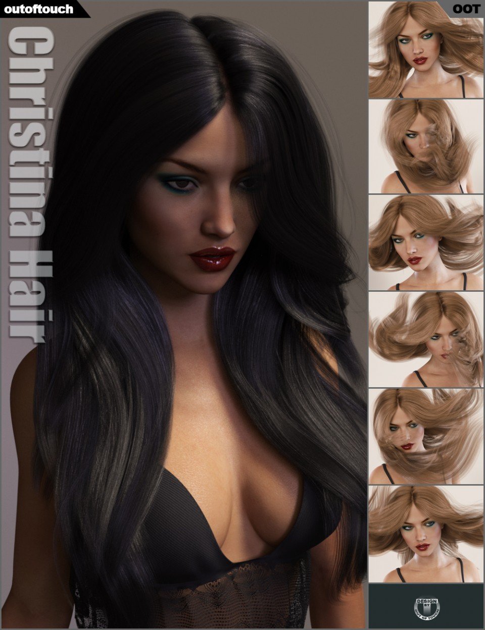 Christina Hair for V4, G2F and G3F_DAZ3DDL