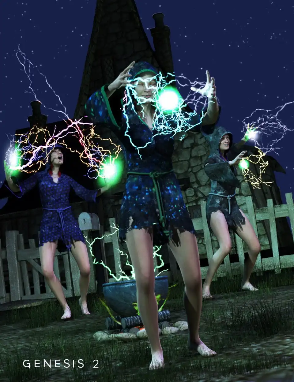 Electromancy Power Poses for Genesis 2 Female(s)_DAZ3DDL
