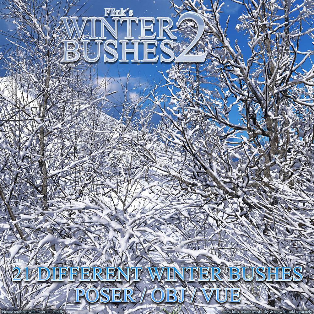Flinks Winter Bushes 2_DAZ3D下载站