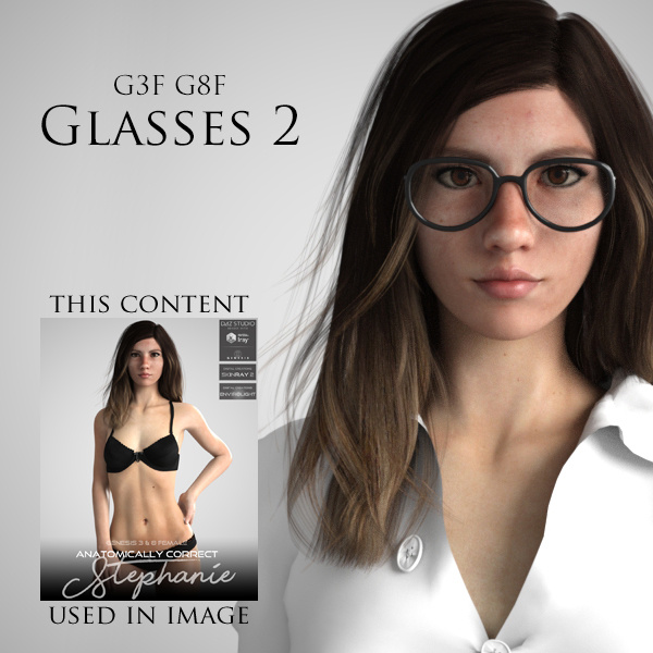 Glasses 2 for Genesis 3 Female and Genesis 8 Female_DAZ3D下载站